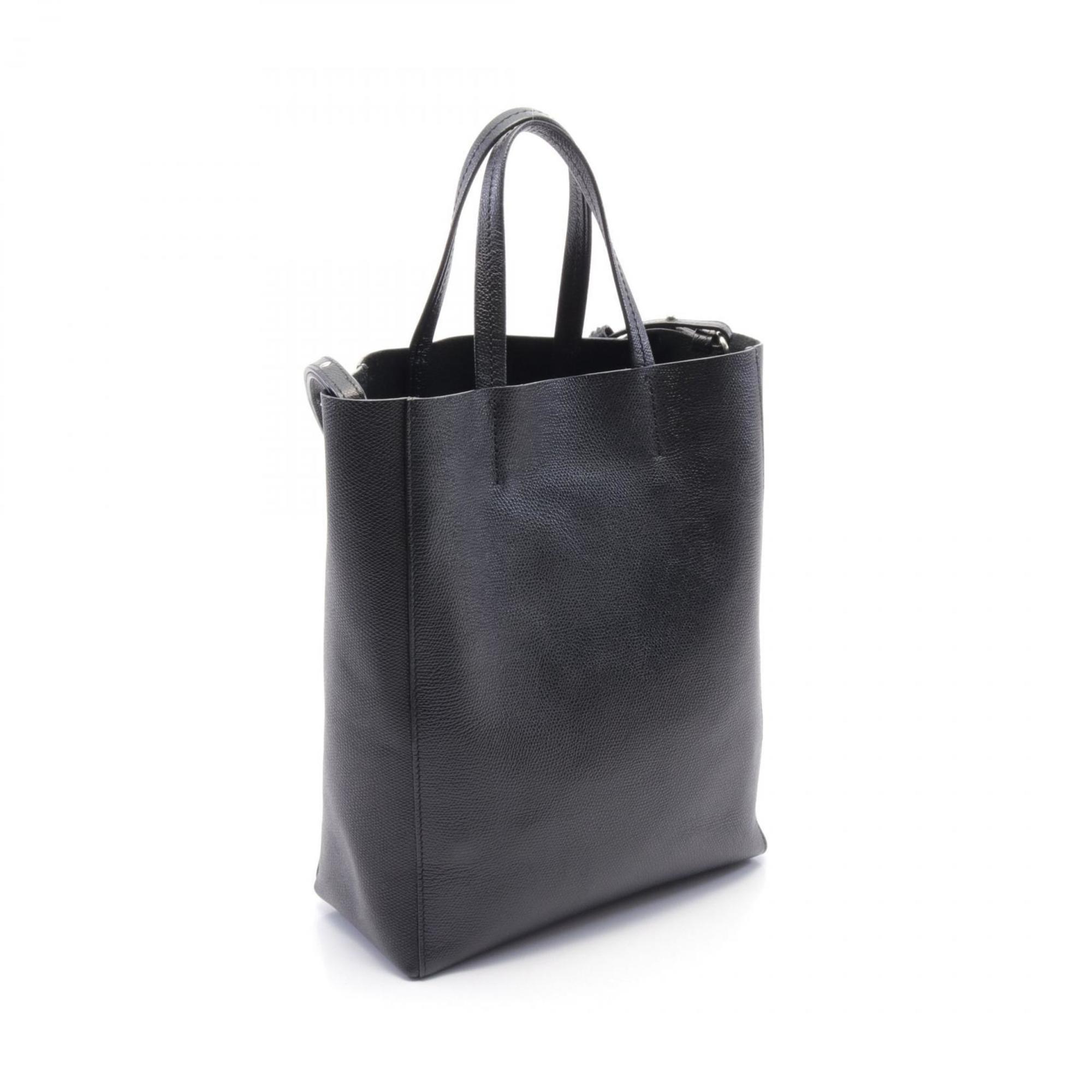 CELINE Vertical Small Cabas Tote Bag Leather Women's Black 176183