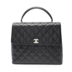 CHANEL Matelasse Handbag Bag Caviar Skin (Grained Calf) Women's Black A12397