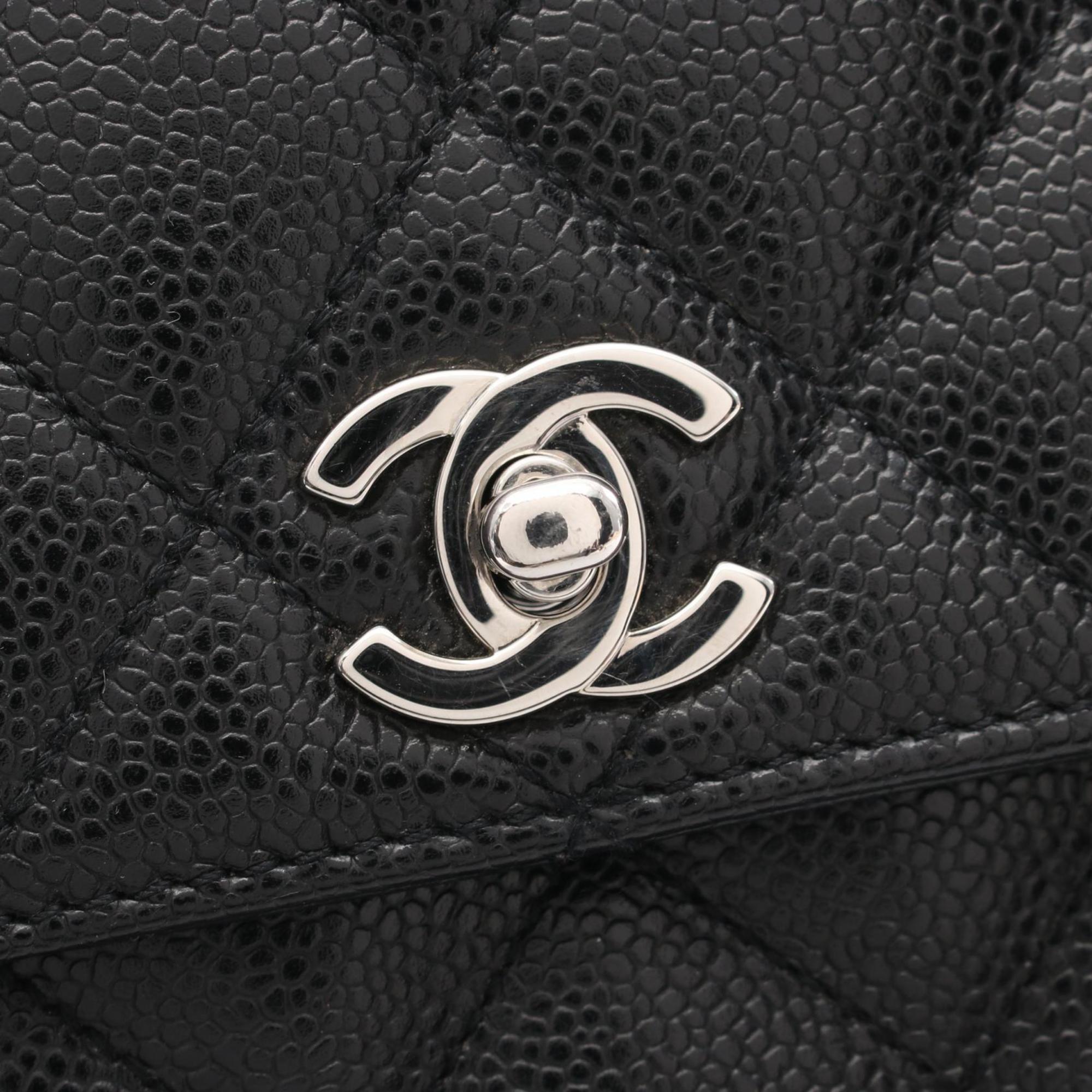 CHANEL Matelasse Handbag Bag Caviar Skin (Grained Calf) Women's Black A12397