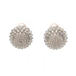 Christian Dior Dior Tribal Earrings Stainless Steel Rhinestones Women's Silver Clear