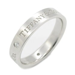 Tiffany & Co. T&CO Band Ring 3P Diamond Pt950 Platinum Men's Women's Clear