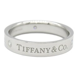 Tiffany & Co. T&CO Band Ring 3P Diamond Pt950 Platinum Men's Women's Clear