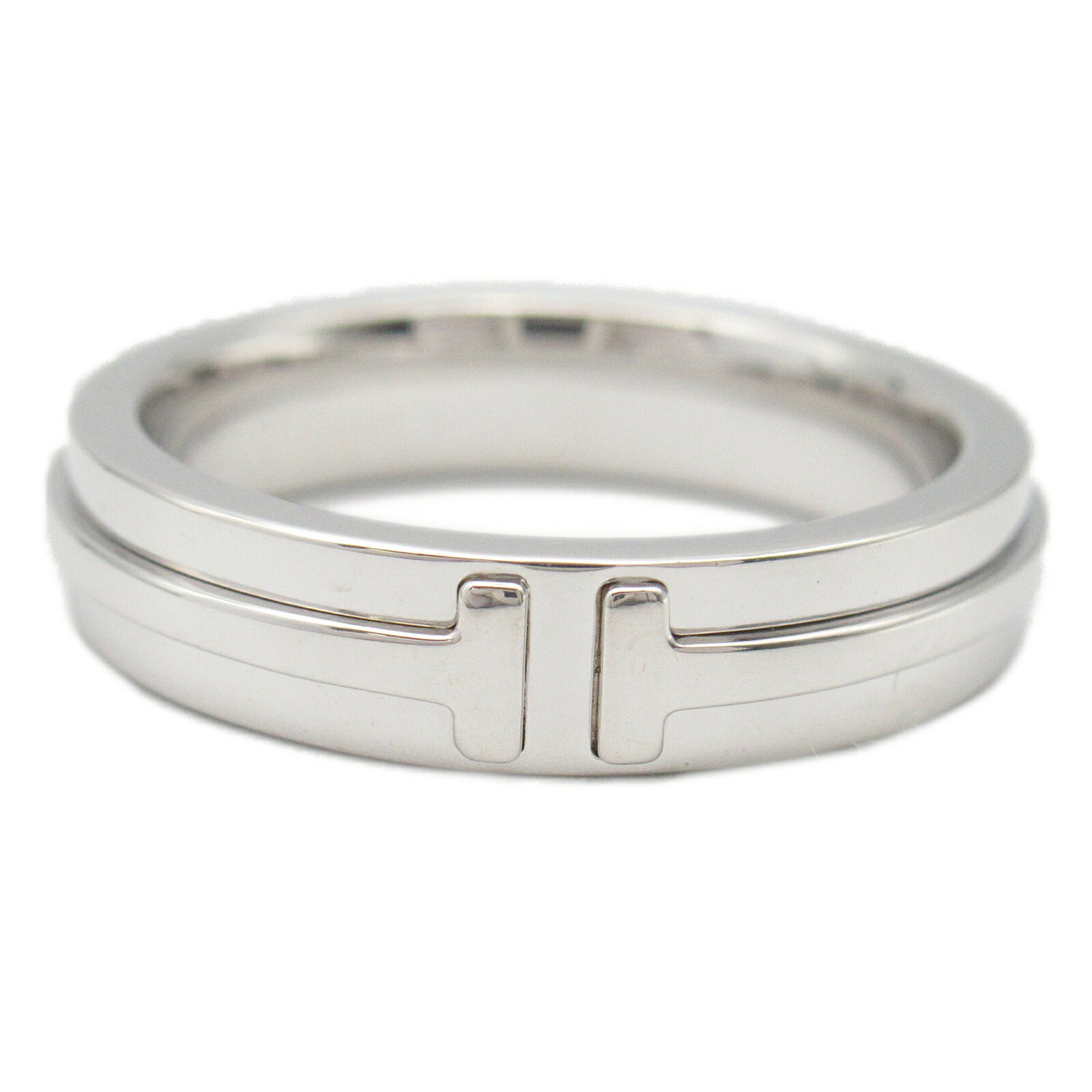 Tiffany & Co. TTWO Narrow Ring, K18WG (White Gold), Women's, Silver