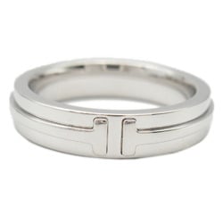 Tiffany & Co. TTWO Narrow Ring, K18WG (White Gold), Women's, Silver