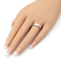 Tiffany & Co. TTWO Narrow Ring, K18WG (White Gold), Women's, Silver