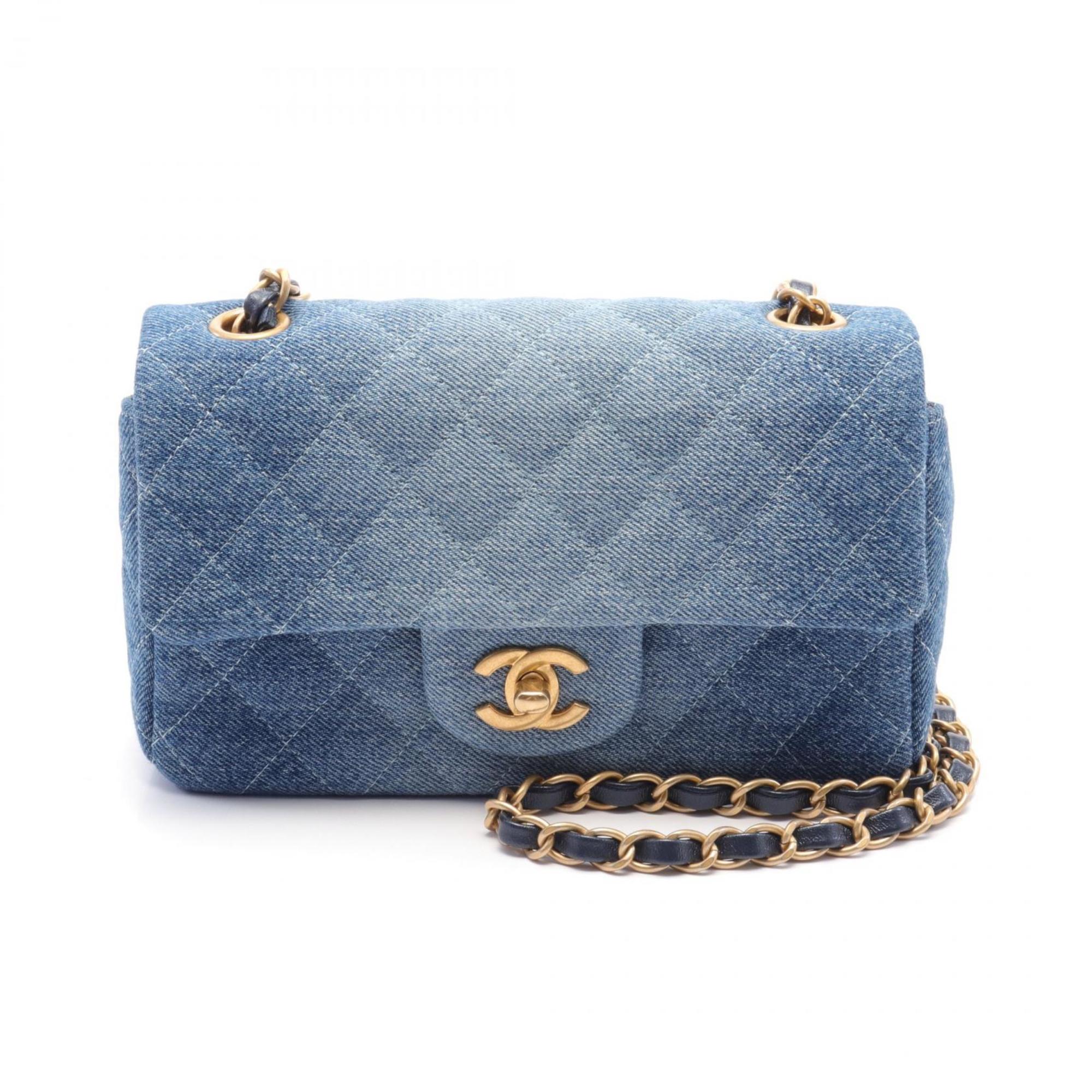 CHANEL Matelasse 20 Shoulder Bag, Denim, Women's, Navy, A69900