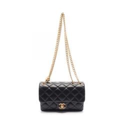 CHANEL Matelasse Shoulder Bag Leather Women's Black AS3393