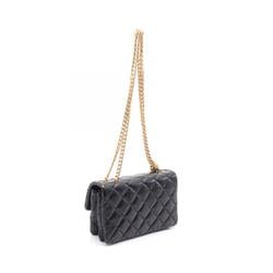 CHANEL Matelasse Shoulder Bag Leather Women's Black AS3393