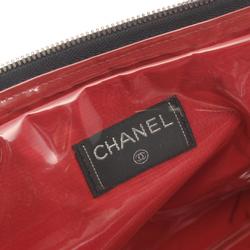 CHANEL Old Travel Line Handbag Bag Nylon Women's Black