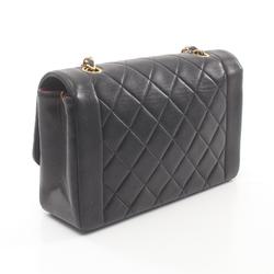 CHANEL Matelasse Diana Flap Shoulder Bag, Lambskin, Women's, Black, A01165