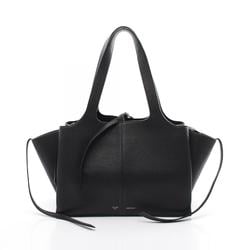 CELINE Trifold Small Tote Bag Leather Women's Black 179043