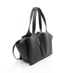 CELINE Trifold Small Tote Bag Leather Women's Black 179043