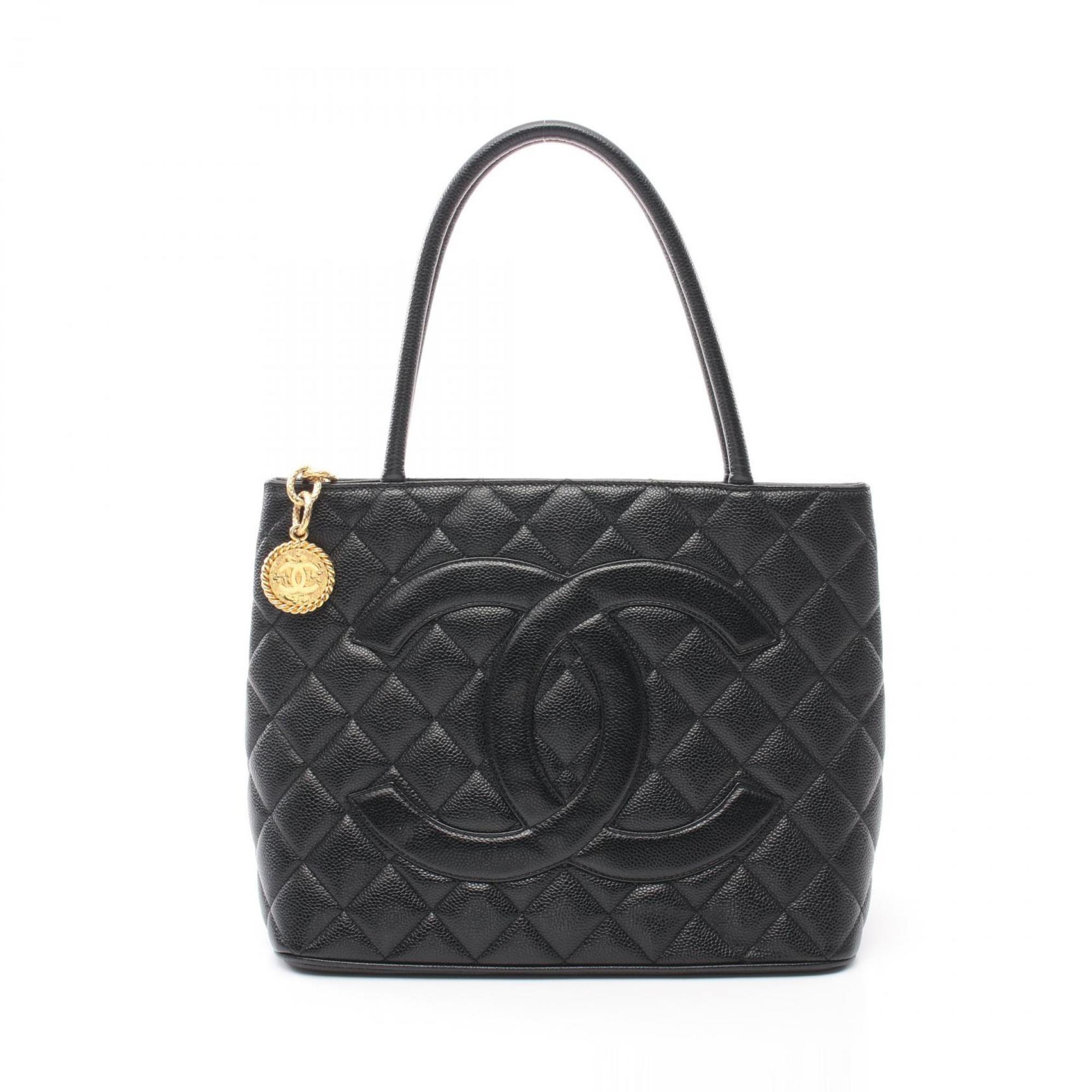 CHANEL Reprint Tote Bag, Caviar Skin (Grained Calf), Women's, Black, A01804