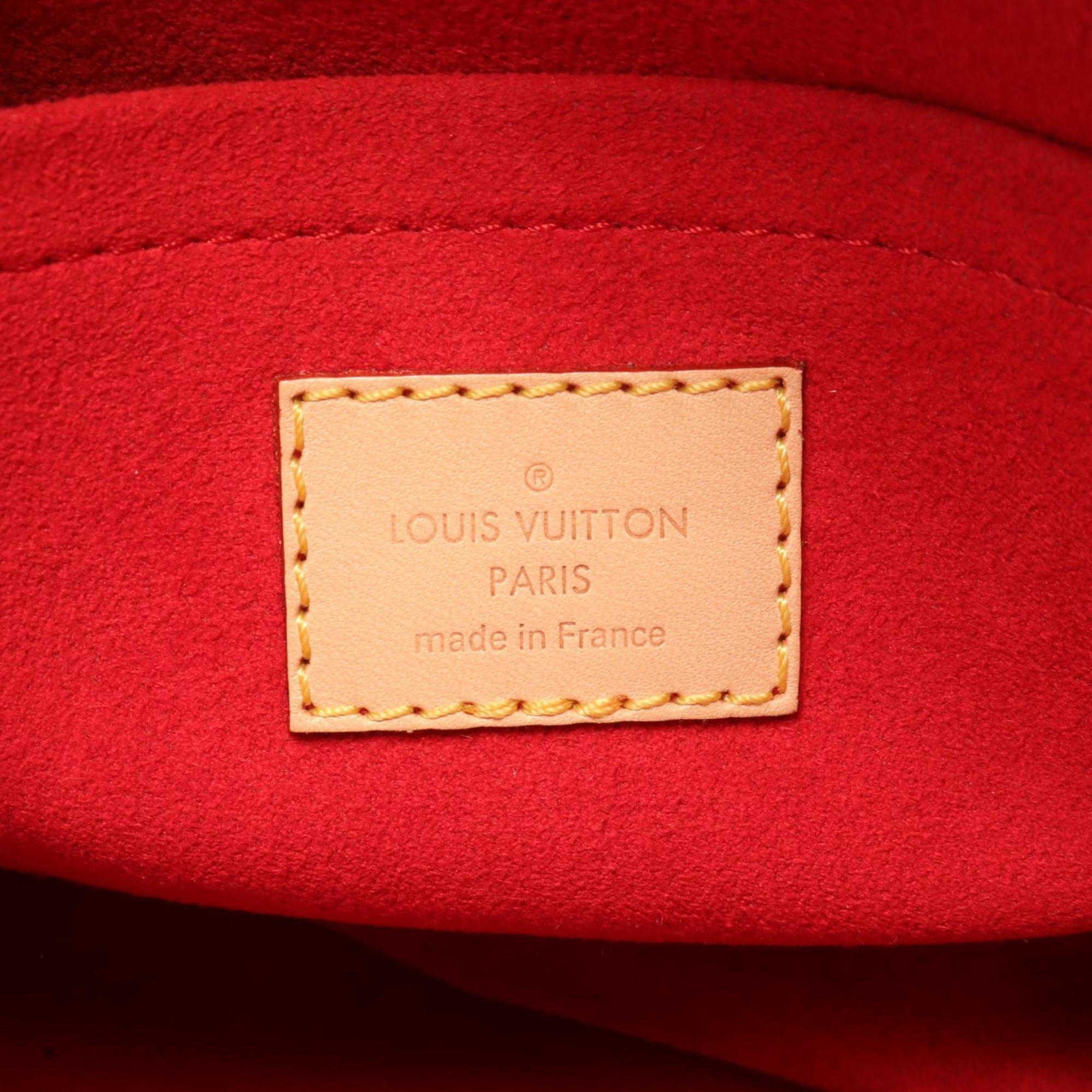 Louis Vuitton Pallas BB Monogram Cerise Handbag Bag Coated Canvas Leather Women's Brown Red M41241