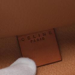 CELINE Macadam handbag, coated canvas, leather, women's, brown