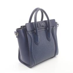 CELINE Luggage Nano Shopper Handbag Bag Leather Women's Blue 189243