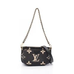 Louis Vuitton LOUIS VUITTON Multi Pochette Accessoires Bicolor Monogram Empreinte Shoulder Bag Leather Women's Black Beige M45777