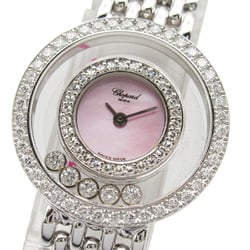 Chopard Happy Diamond Bezel Wristwatch K18WG (White Gold) Ladies Pink Shell 20 5691