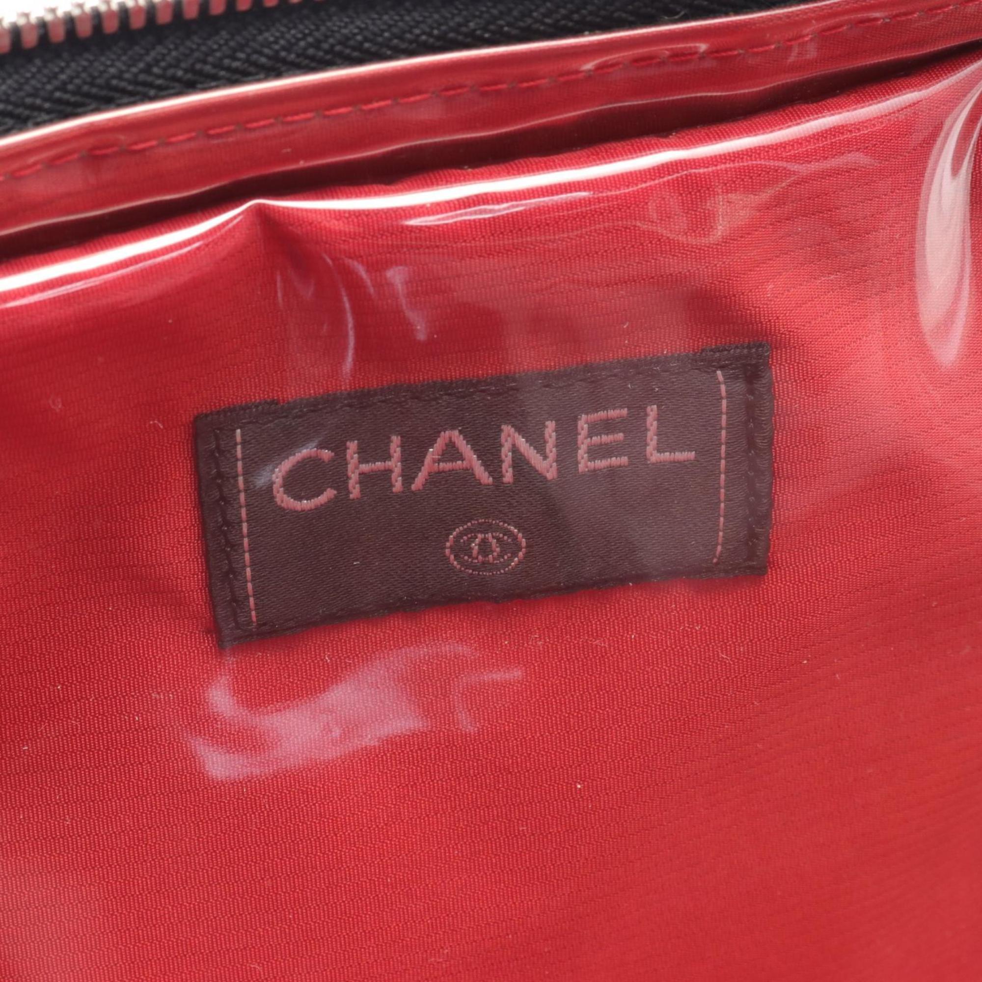 CHANEL Old Travel Line Handbag Bag Nylon Women's Black