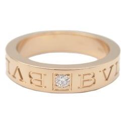 BVLGARI Double 1P Diamond Ring, K18PG (pink gold), Diamond, Women's, Clear