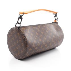 LOUIS VUITTON Soft Polochon MM Handbag Bag Coated Canvas Leather Monogram Macassar Women's Brown Orange M46691