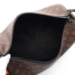 LOUIS VUITTON Soft Polochon MM Handbag Bag Coated Canvas Leather Monogram Macassar Women's Brown Orange M46691