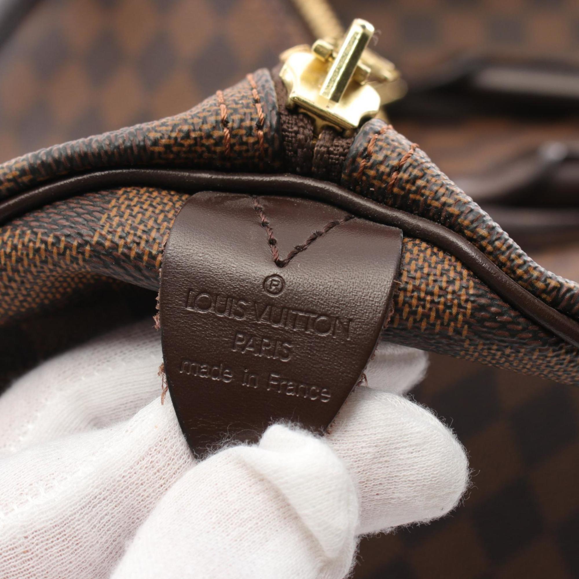 Louis Vuitton Keepall 50 Damier Ebene Boston Bag, Coated Canvas, Leather, Men's, Women's, Brown, N41427