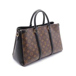 Louis Vuitton Soufflot NV MM Monogram Noir Handbag Bag Coated Canvas Leather Women's Brown Black M44817