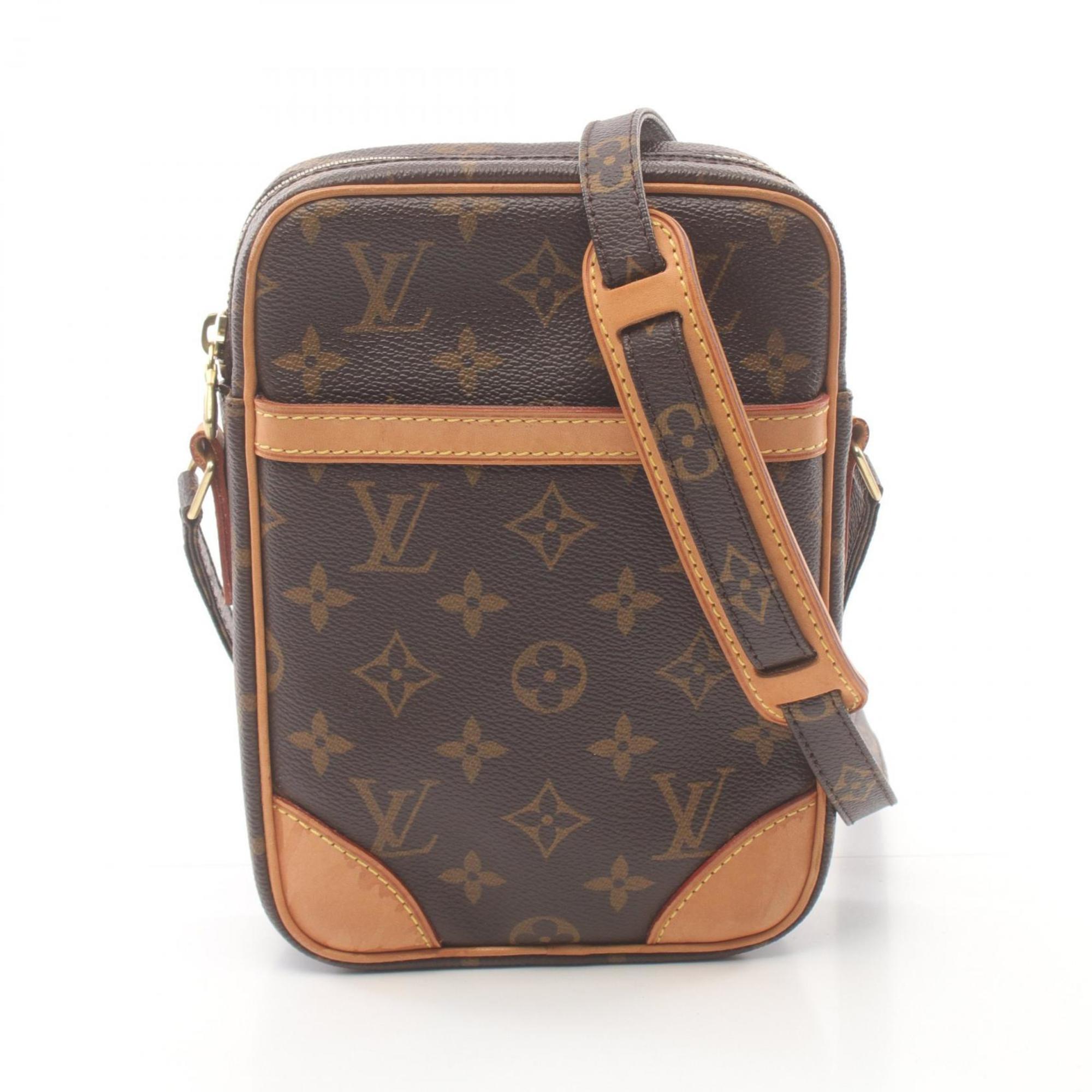 Louis Vuitton Danube Monogram Shoulder Bag, Coated Canvas, Leather, Women's, Brown, M45266