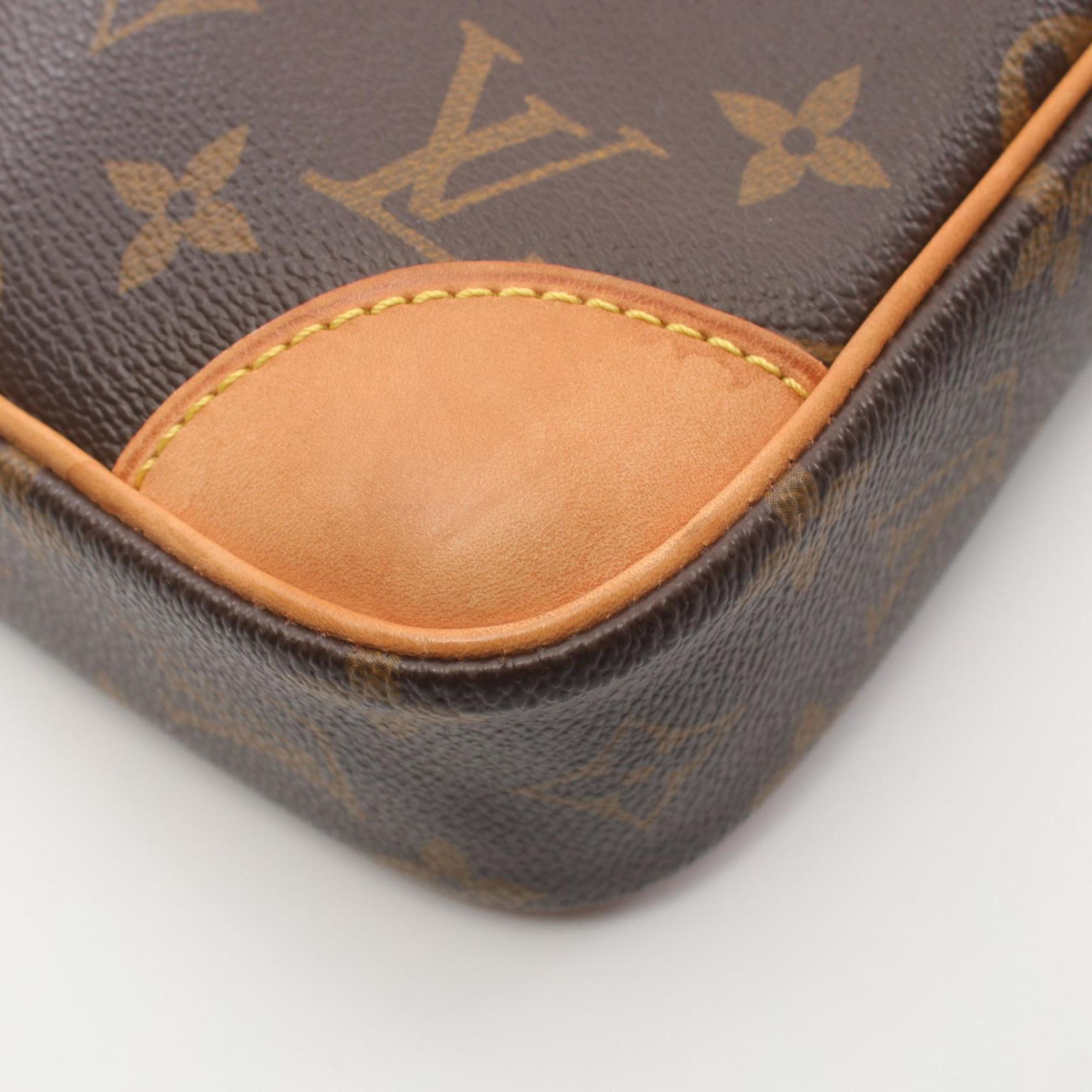 Louis Vuitton Danube Monogram Shoulder Bag, Coated Canvas, Leather, Women's, Brown, M45266