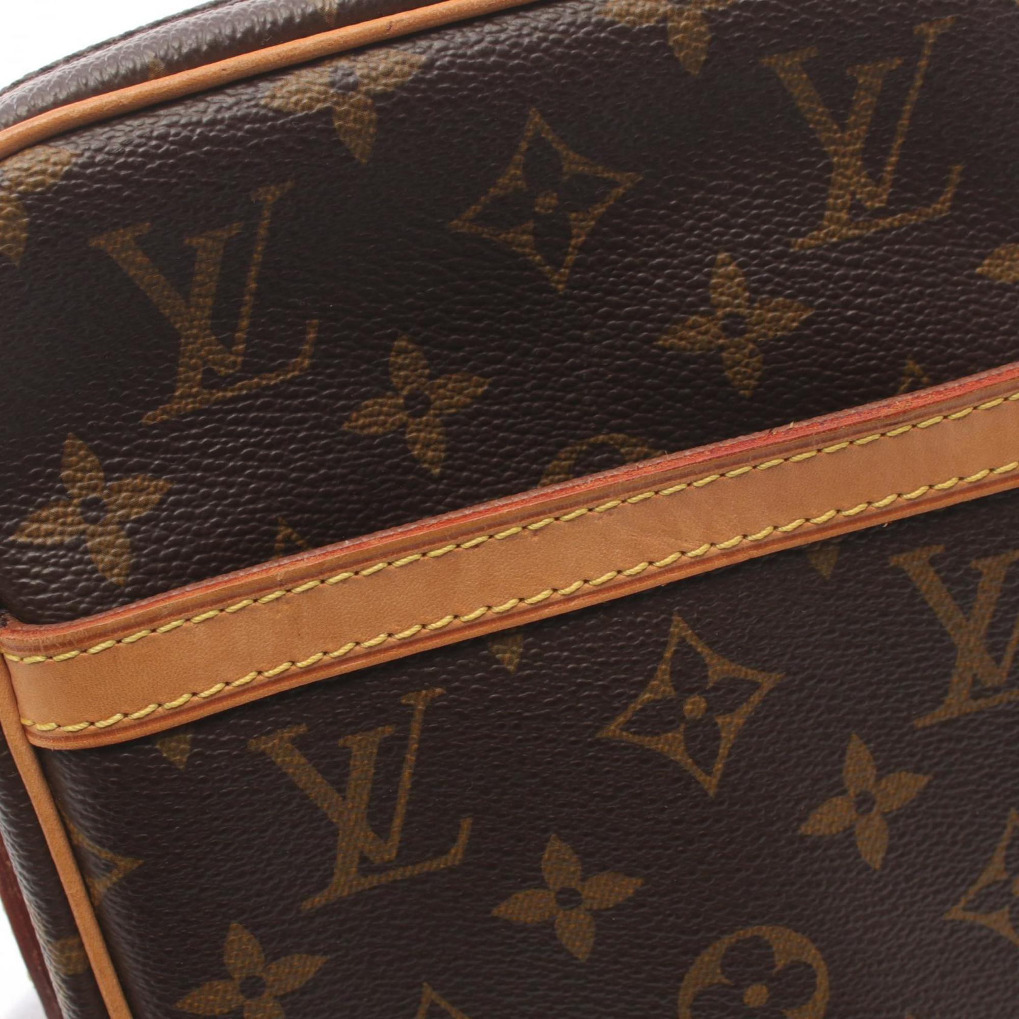 Louis Vuitton Danube Monogram Shoulder Bag, Coated Canvas, Leather, Women's, Brown, M45266