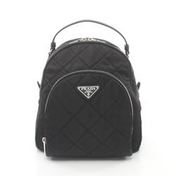 PRADA TESSUTO IMPUNTU Backpack Bag Nylon Leather Women's Black 1BZ066