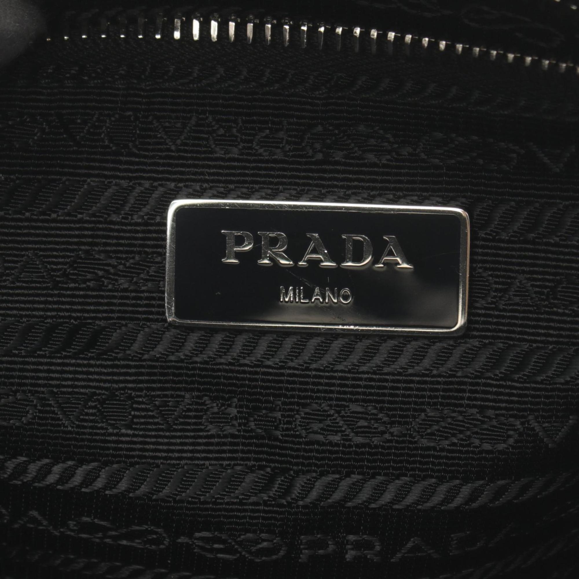 PRADA TESSUTO IMPUNTU Backpack Bag Nylon Leather Women's Black 1BZ066