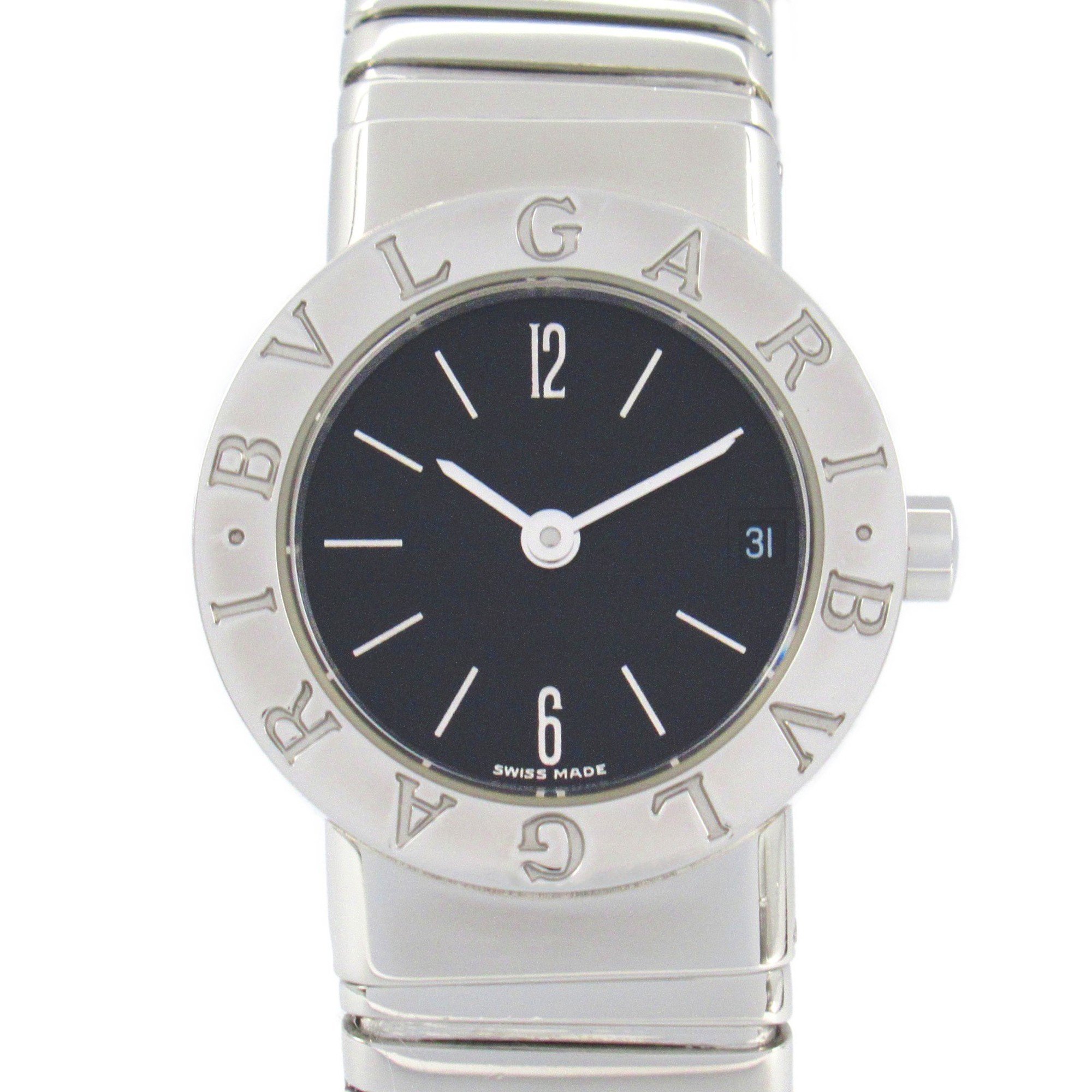 BVLGARI Tubogas Watch Stainless Steel Ladies Black BB232TS