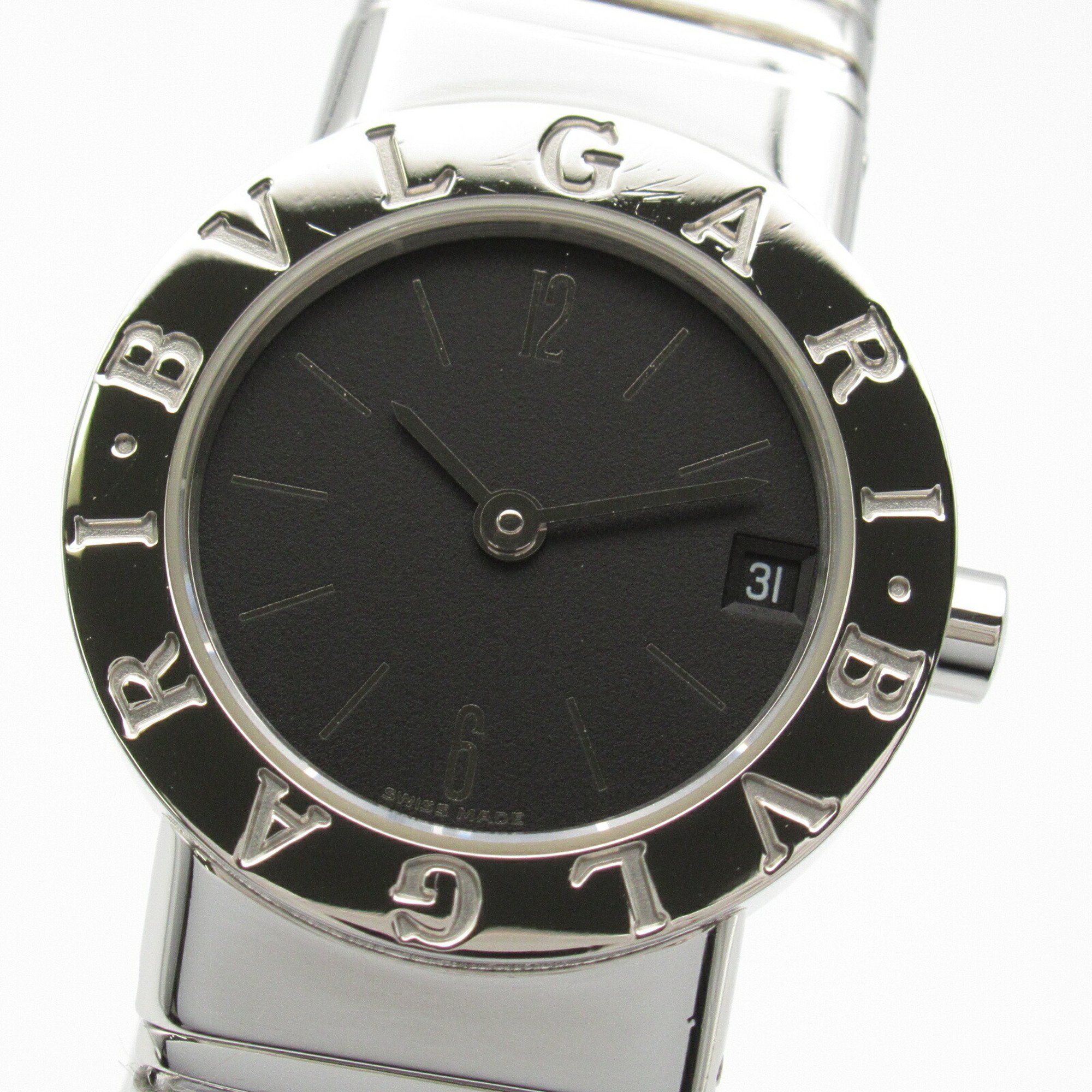 BVLGARI Tubogas Watch Stainless Steel Ladies Black BB232TS