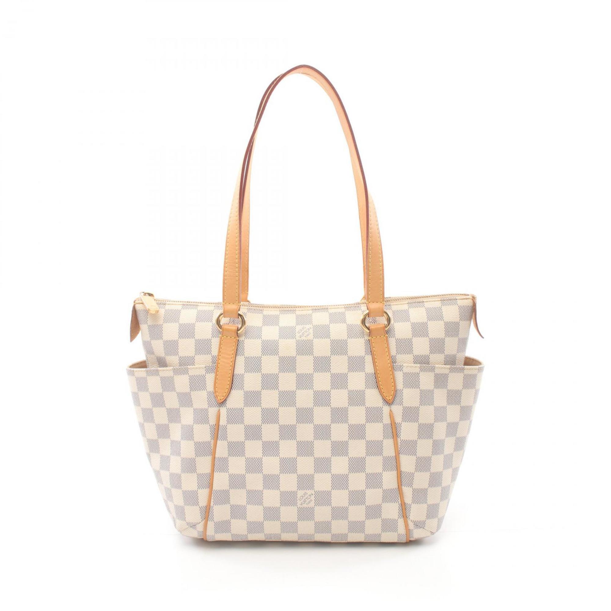 Louis Vuitton LOUIS VUITTON Totally PM Damier Azur Tote Bag Coated Canvas Leather Women's White N51261