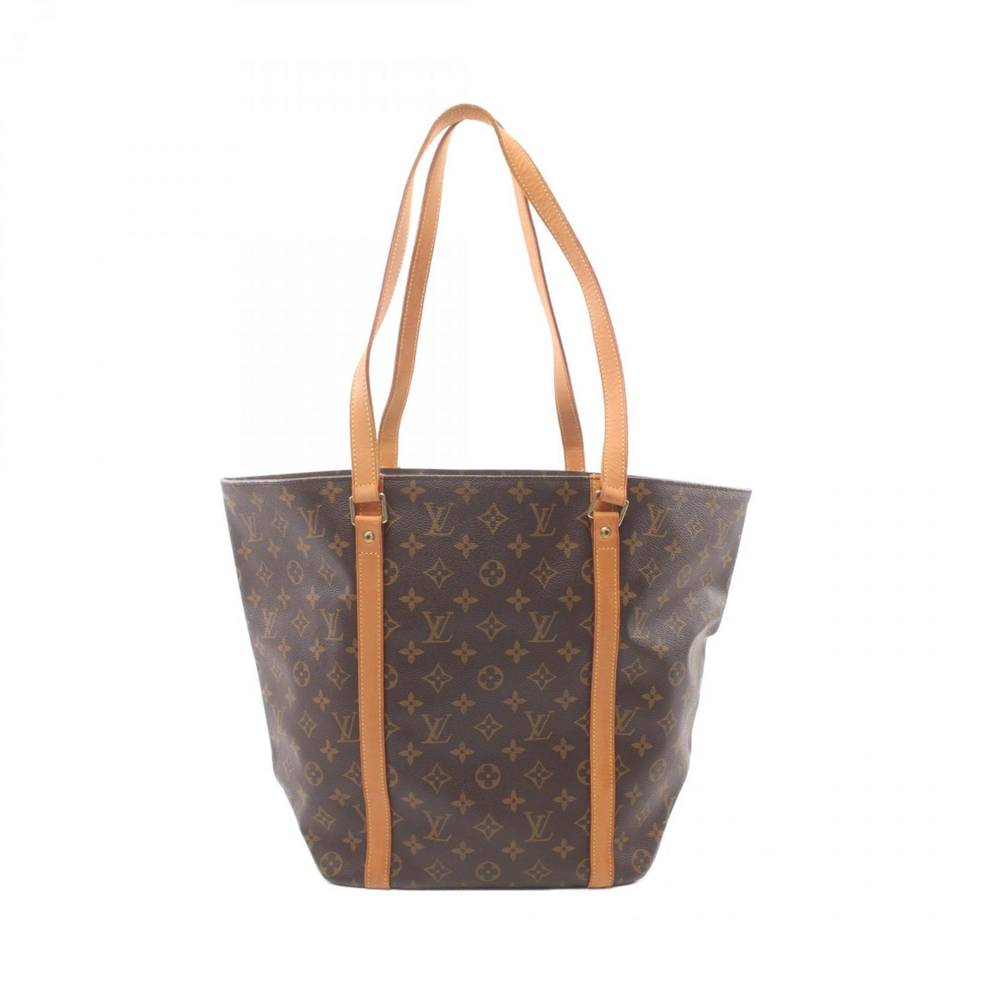 Louis Vuitton LOUIS VUITTON Sac Monogram Tote Bag Coated Canvas Leather Women's Brown M51108