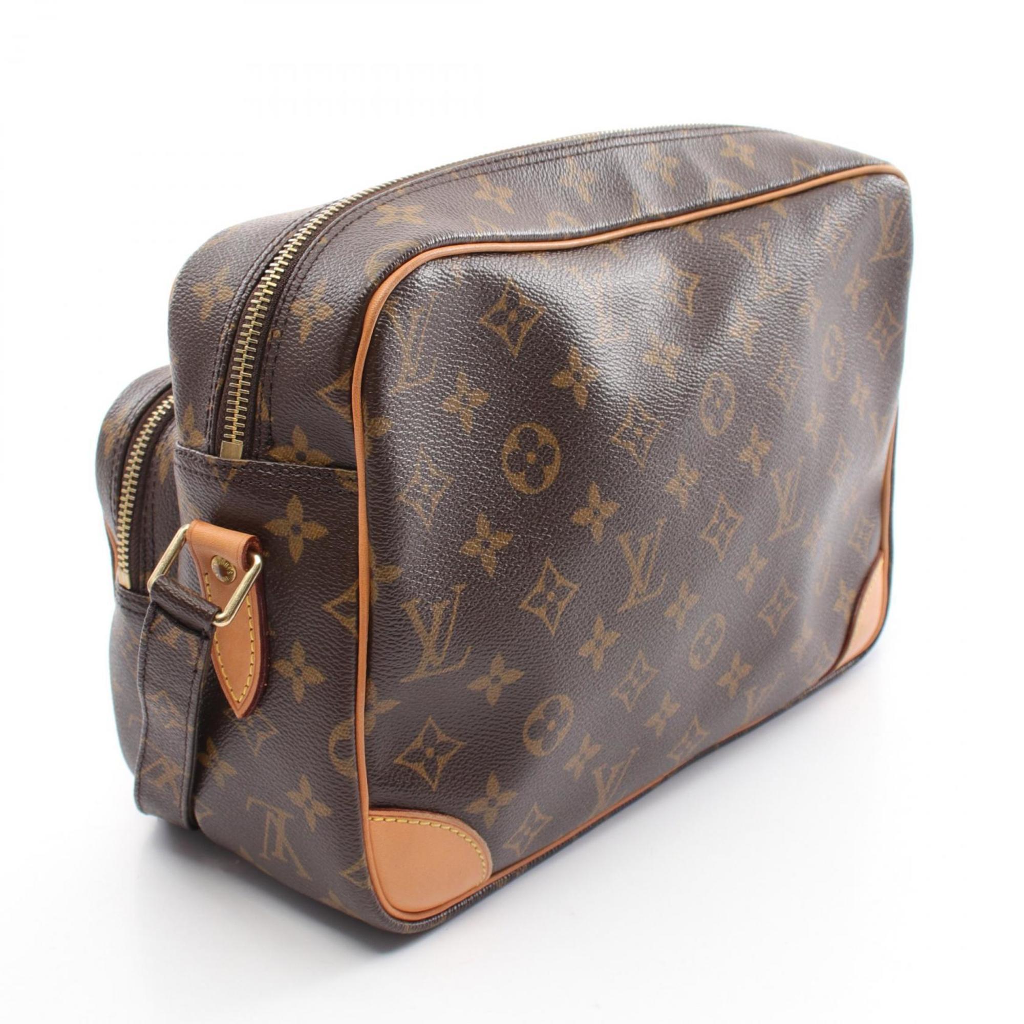 Louis Vuitton Nile Monogram Shoulder Bag, Coated Canvas, Leather, Women's, Brown, M45244