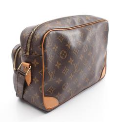 Louis Vuitton Nile Monogram Shoulder Bag, Coated Canvas, Leather, Women's, Brown, M45244