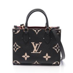 LOUIS VUITTON On the Go PM Bicolor Handbag Bag Leather Monogram Empreinte Women's Black Beige M45659