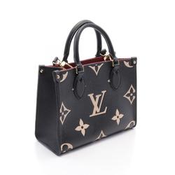 LOUIS VUITTON On the Go PM Bicolor Handbag Bag Leather Monogram Empreinte Women's Black Beige M45659