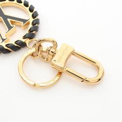 Louis Vuitton LOUIS VUITTON Keychain Leather GP Women's Gold Black M63082