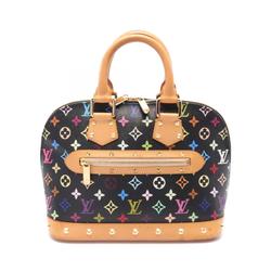 Louis Vuitton Alma Monogram Multicolor Noir Handbag Bag Coated Canvas Leather Women's Black M92646