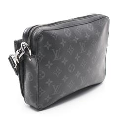 Louis Vuitton LOUIS VUITTON Trio Monogram Eclipse Shoulder Bag Coated Canvas Leather Men's Black Gray M69443