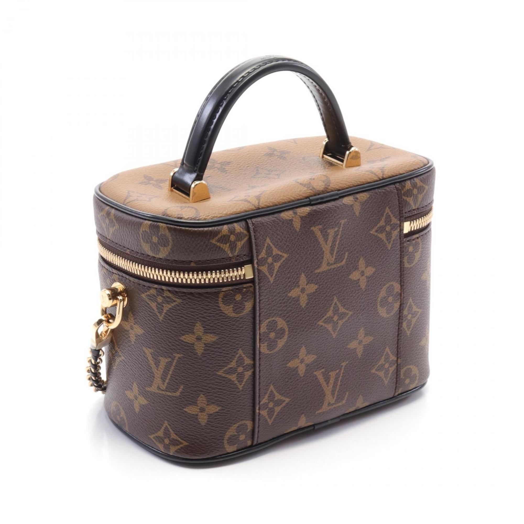 LOUIS VUITTON Vanity NV PM Monogram Reverse Handbag Bag Coated Canvas Leather Women's Brown Black M45165