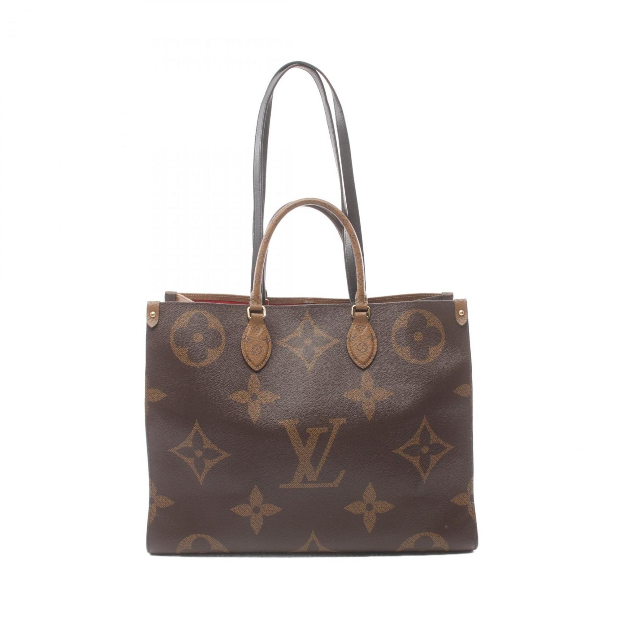 LOUIS VUITTON On the Go GM Monogram Giant Reverse Shoulder Bag Coated Canvas Leather Women's Brown M45320