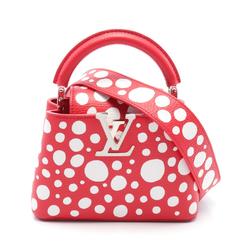 LOUIS VUITTON x yayoi kusama Capucines MINI Infinity Dot Handbag Bag Taurillon Leather Women's Red White M21692