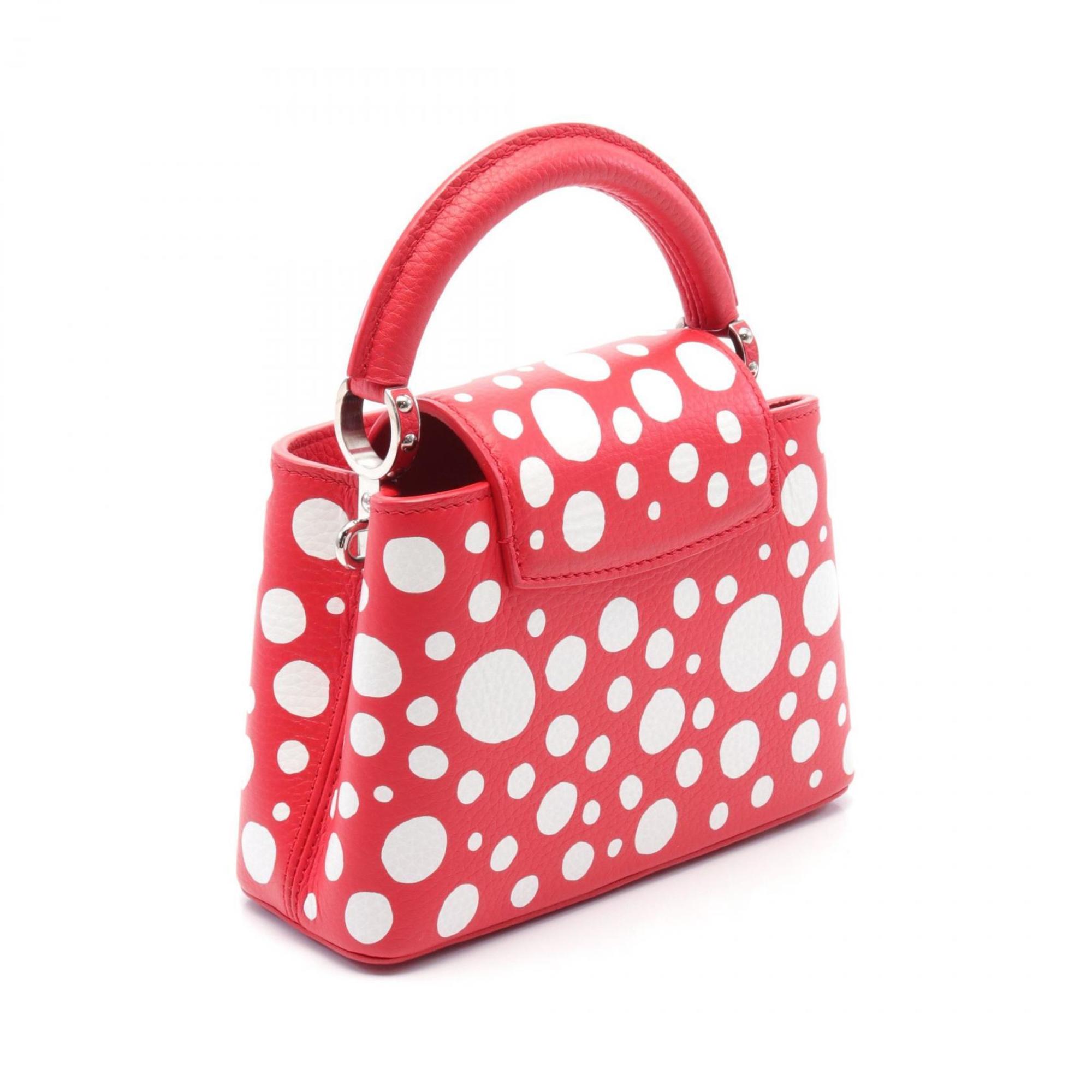 LOUIS VUITTON x yayoi kusama Capucines MINI Infinity Dot Handbag Bag Taurillon Leather Women's Red White M21692