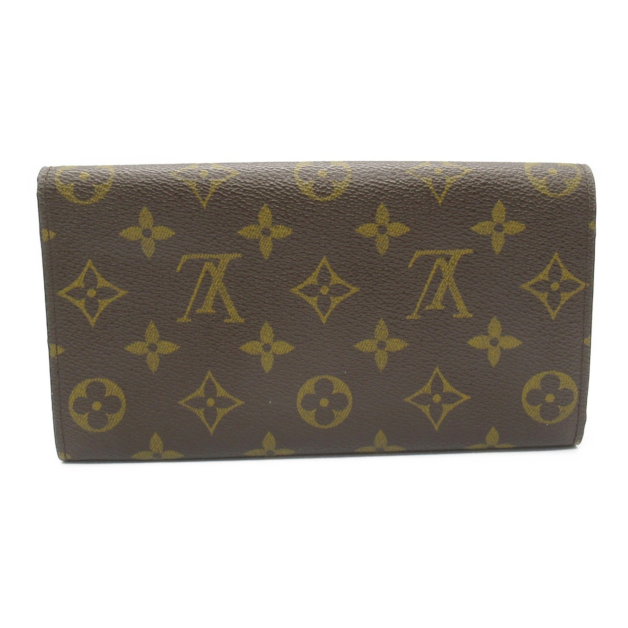 Louis Vuitton LOUIS VUITTON Pochette Porto Monnaie Credit Bi-fold long wallet Wallet Coated canvas Monogram Men's Women's Brown M61725