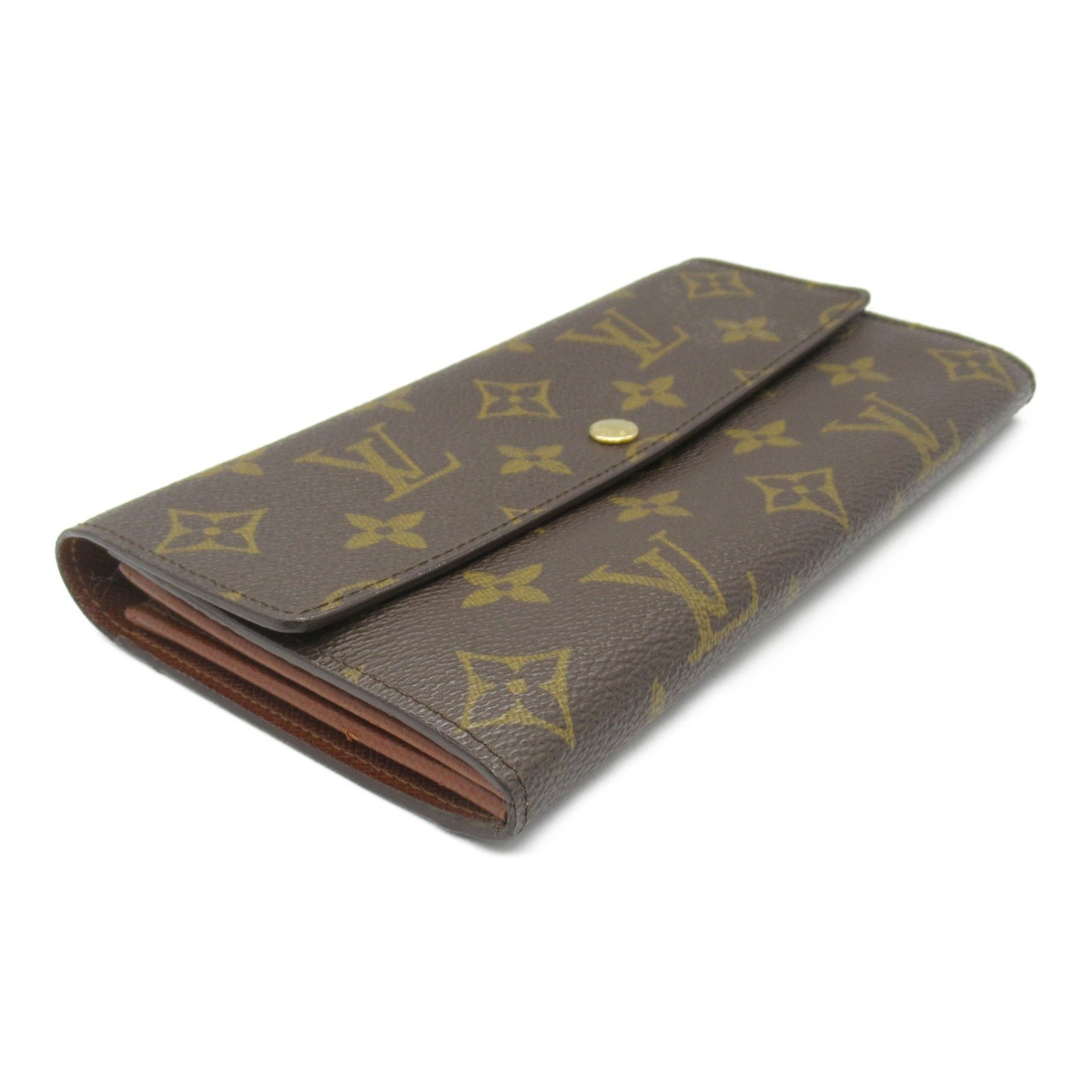 Louis Vuitton LOUIS VUITTON Pochette Porto Monnaie Credit Bi-fold long wallet Wallet Coated canvas Monogram Men's Women's Brown M61725